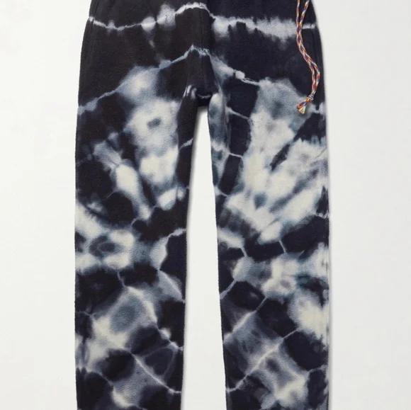 THE ELDER STATESMAN - Tie-Dyed Organic Cotton-Fleece Sweatpants - Blue